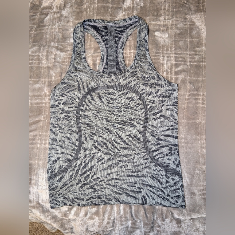 Lululemon Swiftly Zebra Tank Sz 4